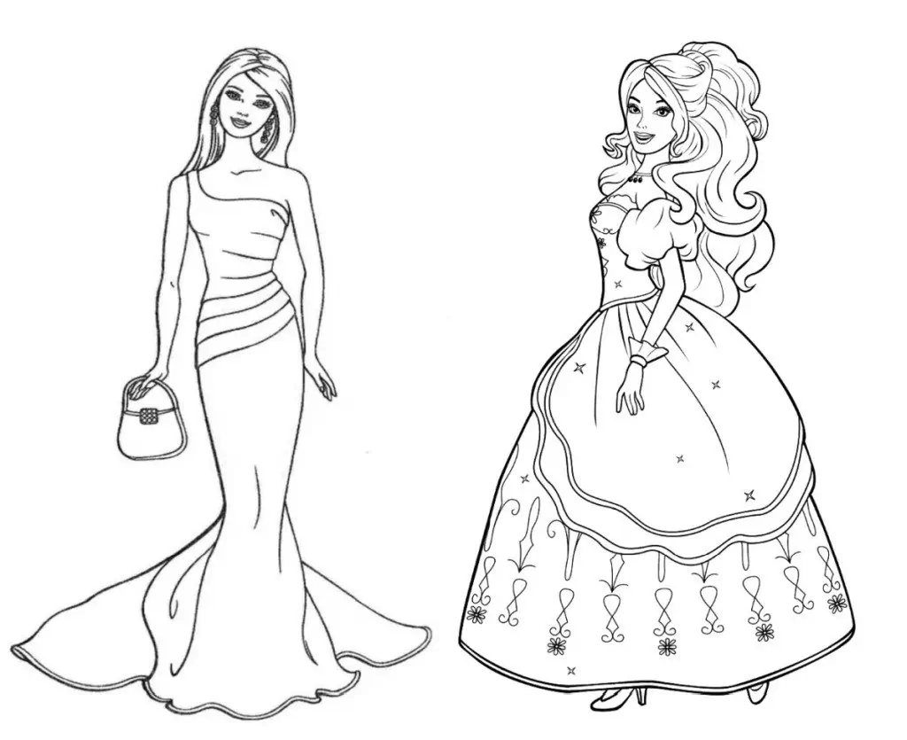 Barbie princess dummy coloring