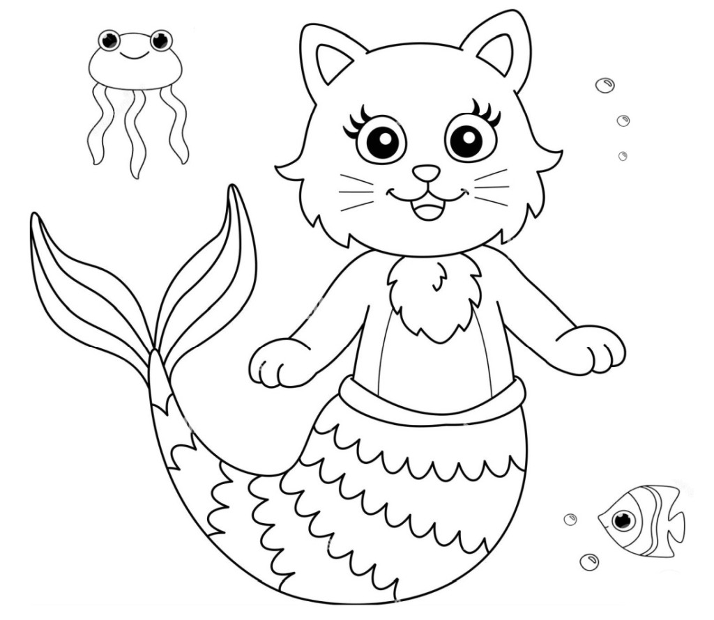 Mermaid coloring for girls