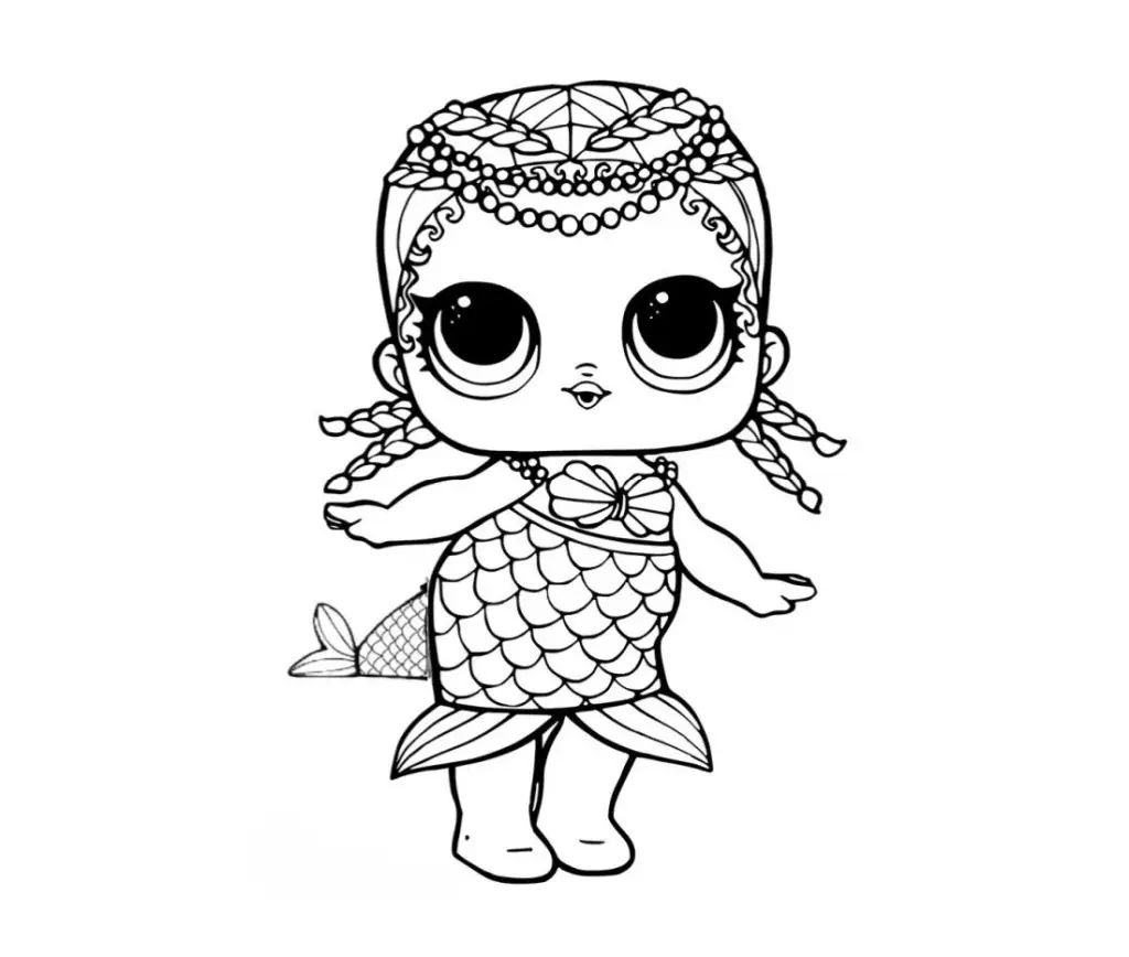 LOL mermaid for coloring