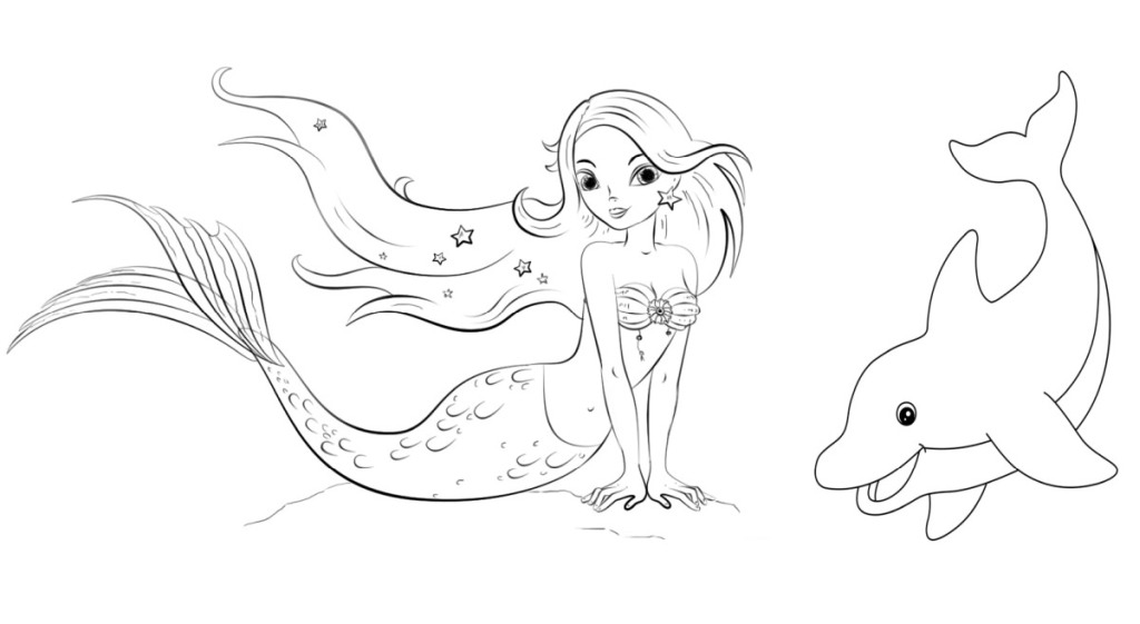 Mermaid coloring for girls