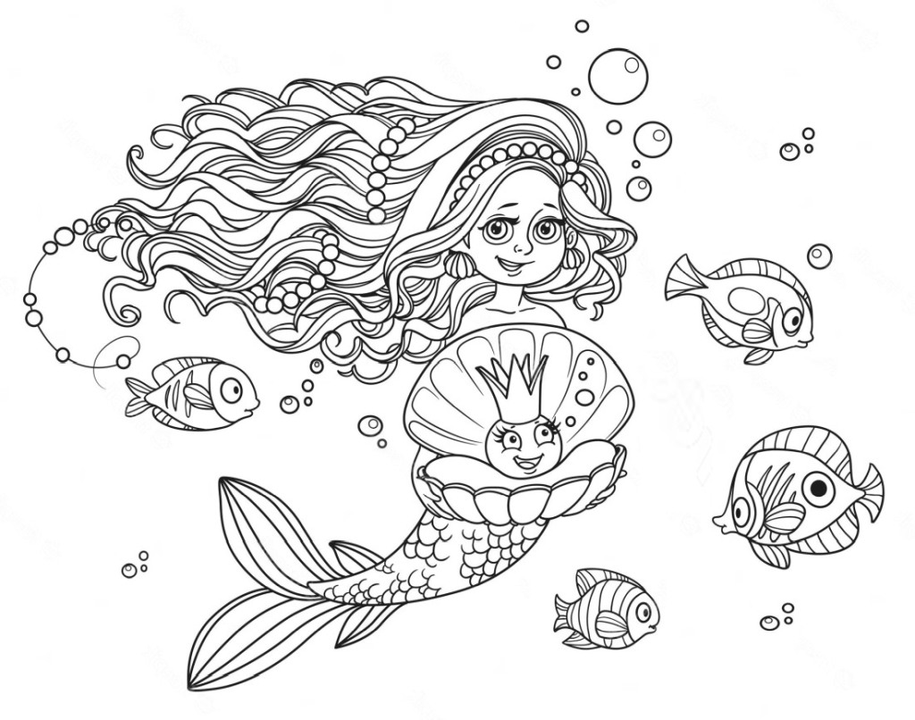 Mermaid coloring for girls