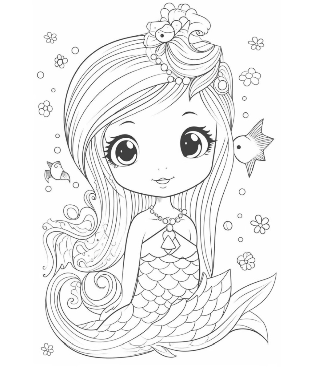 Mermaid coloring for girls