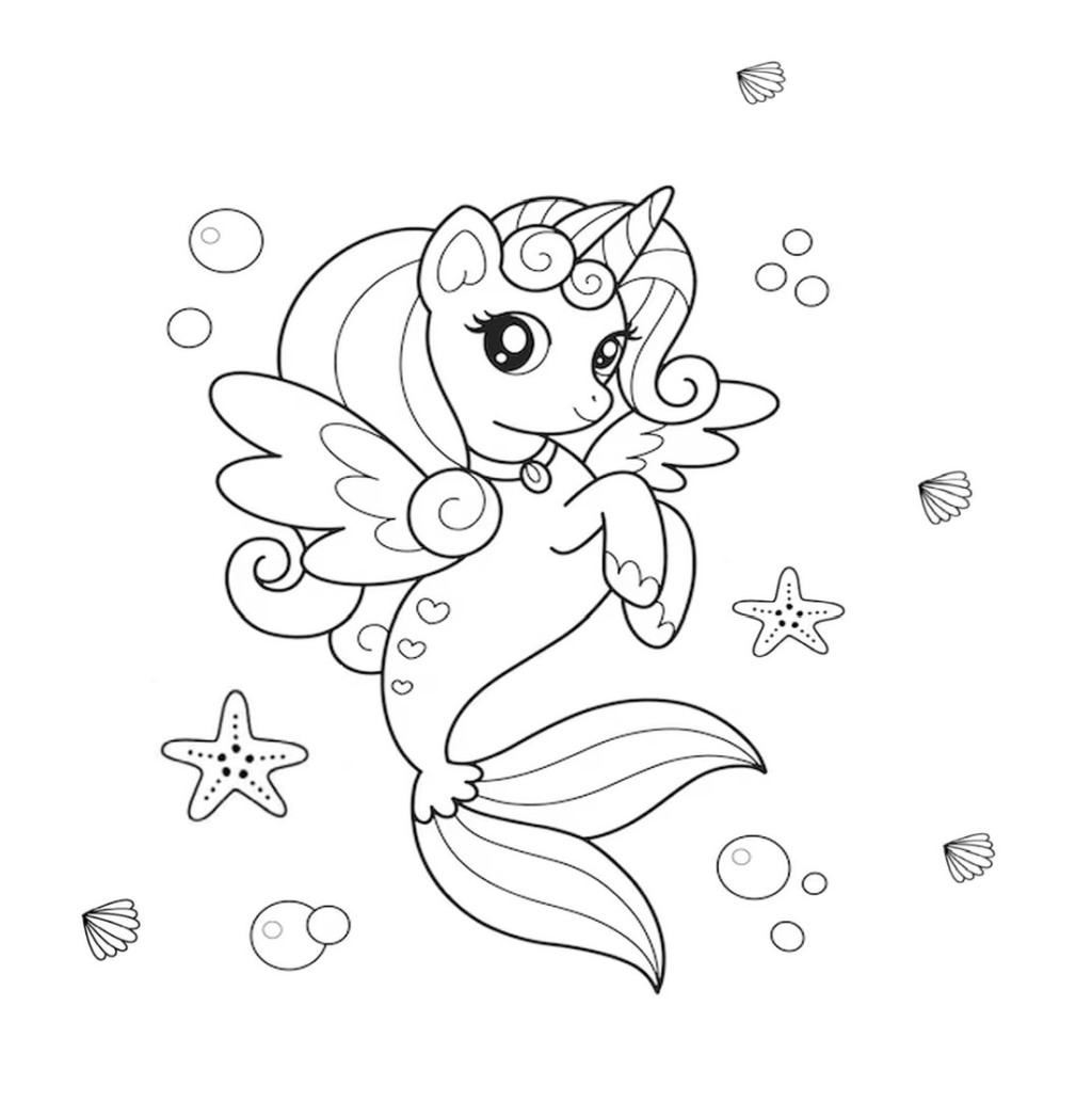 Coloring Page Mermaid Unicorn Mermaid Coloring Page Vrogue Co