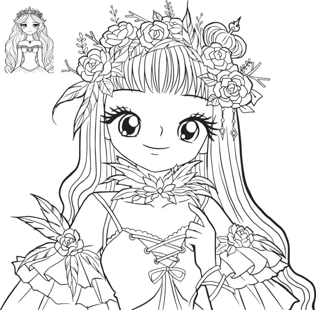 Anime princess coloring