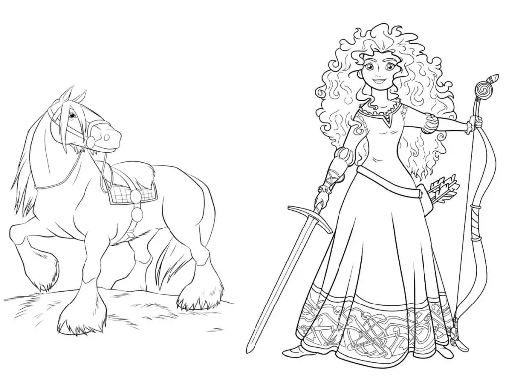 Merida princess coloring