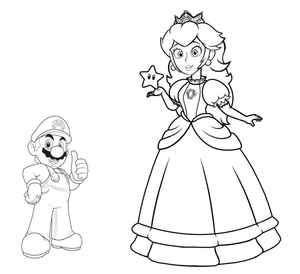 Peach Mario coloring