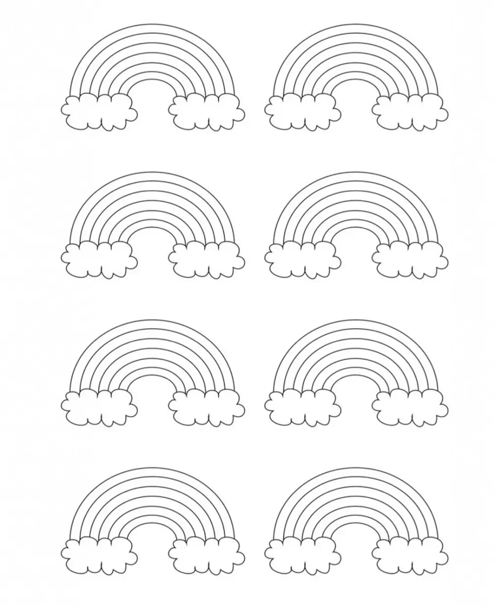 8 rainbow for coloring