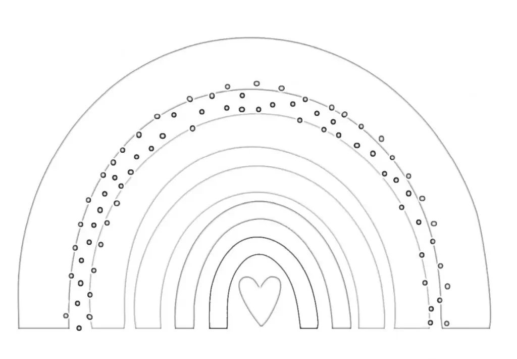 heart rainbow for coloring