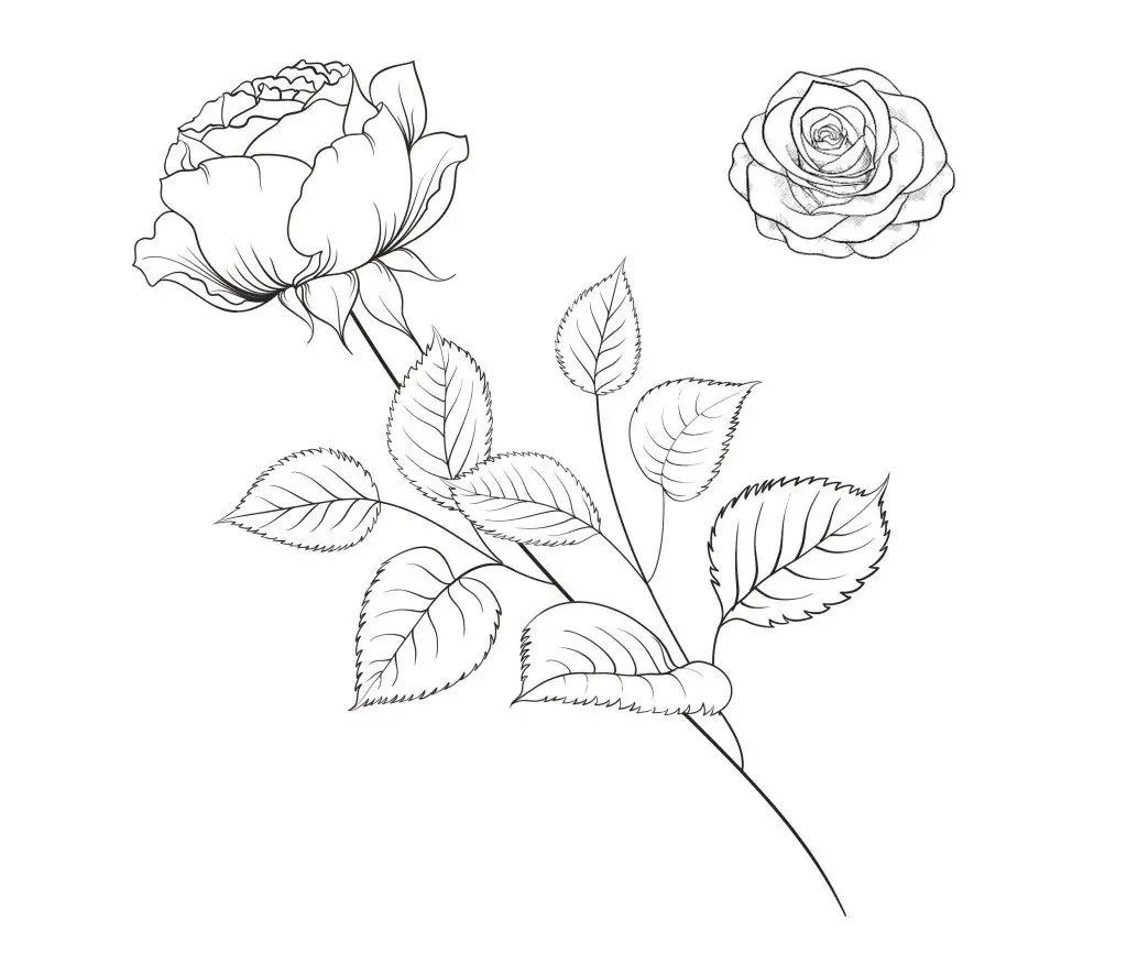 Rose coloring page for you