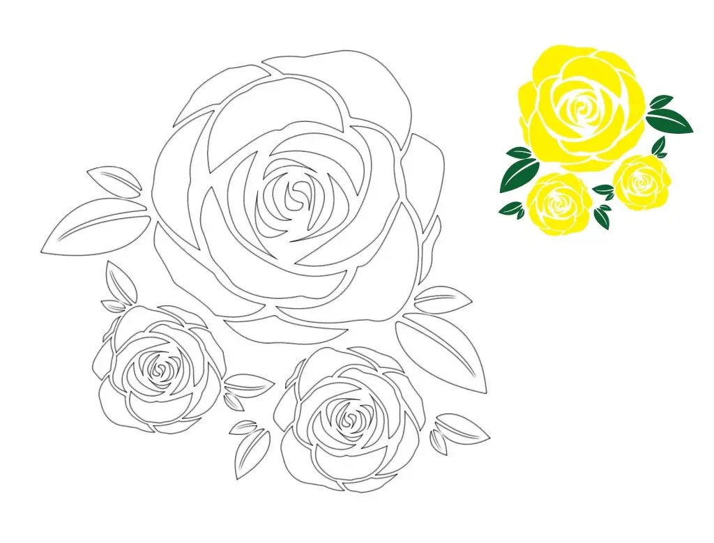 Yellow rose coloring for all family