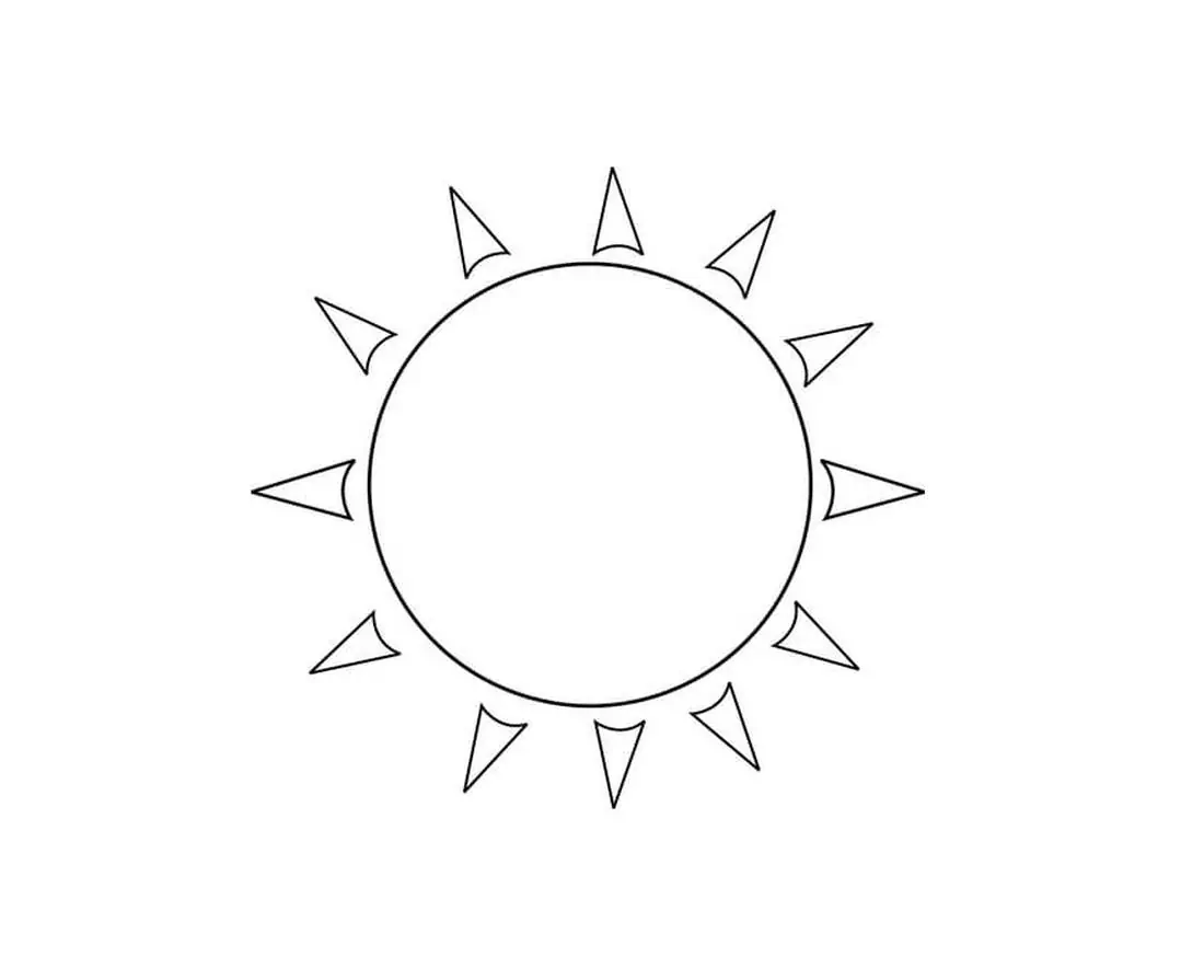 simple sun for simple coloring