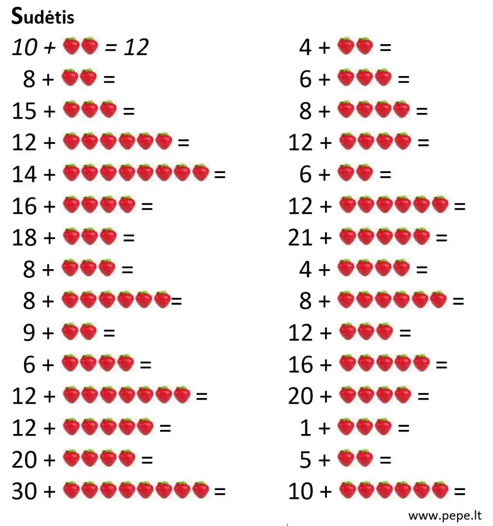 1-2 sarcini de compunere clase la matematică