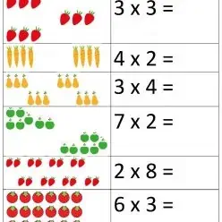 multiplicación 0 1 2 para grados matemáticas, para estudiantes de primaria