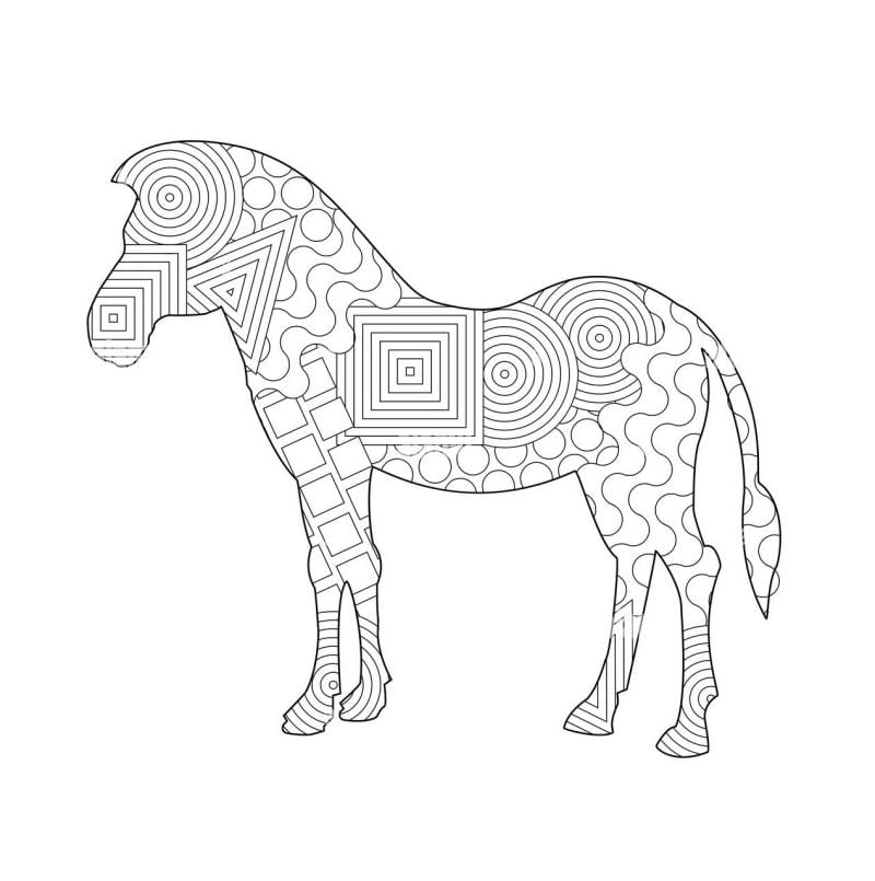 Cavalo e borboletinha para colorir - Imprimir Desenhos