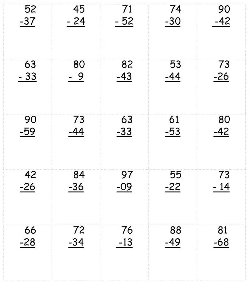 Probleme me zbritjen e kolonave, matematikë për nxënësit e klasës së tretë-katërt.