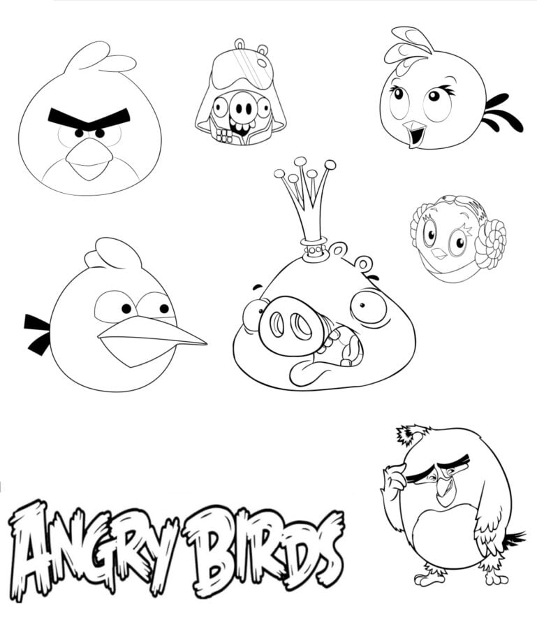 Angry Birds de colorat
