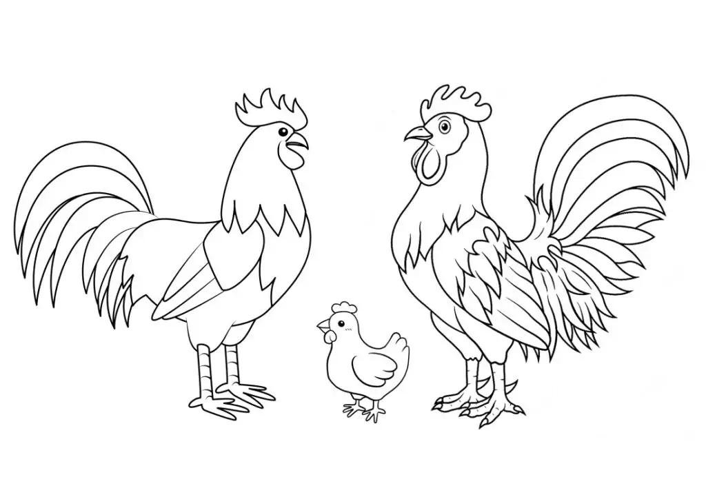 Gallos para colorear