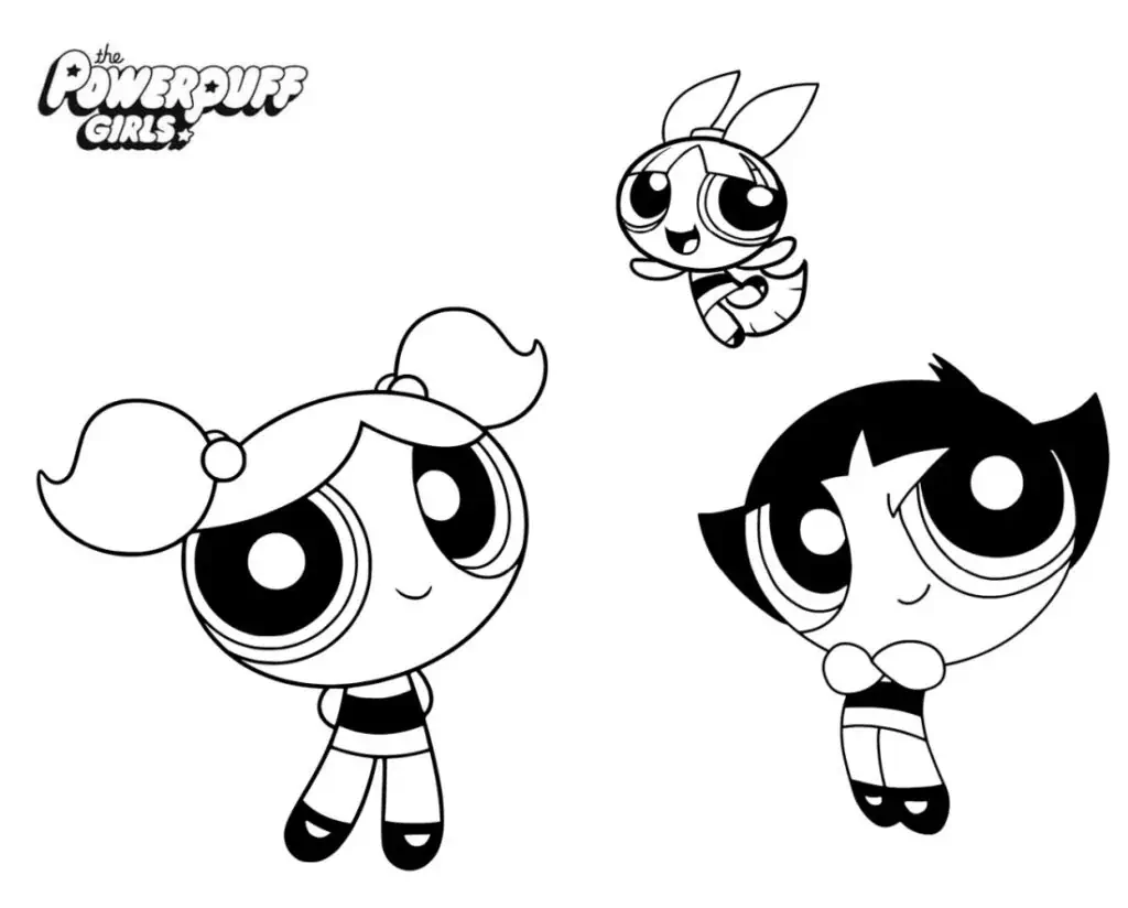 powerpuff girls laimingos spalvinimui 