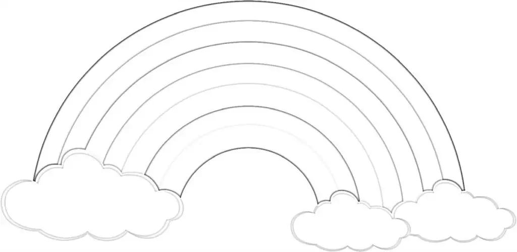 Großer Regenbogen, Zeichnung zum Ausmalen, Regenbogen