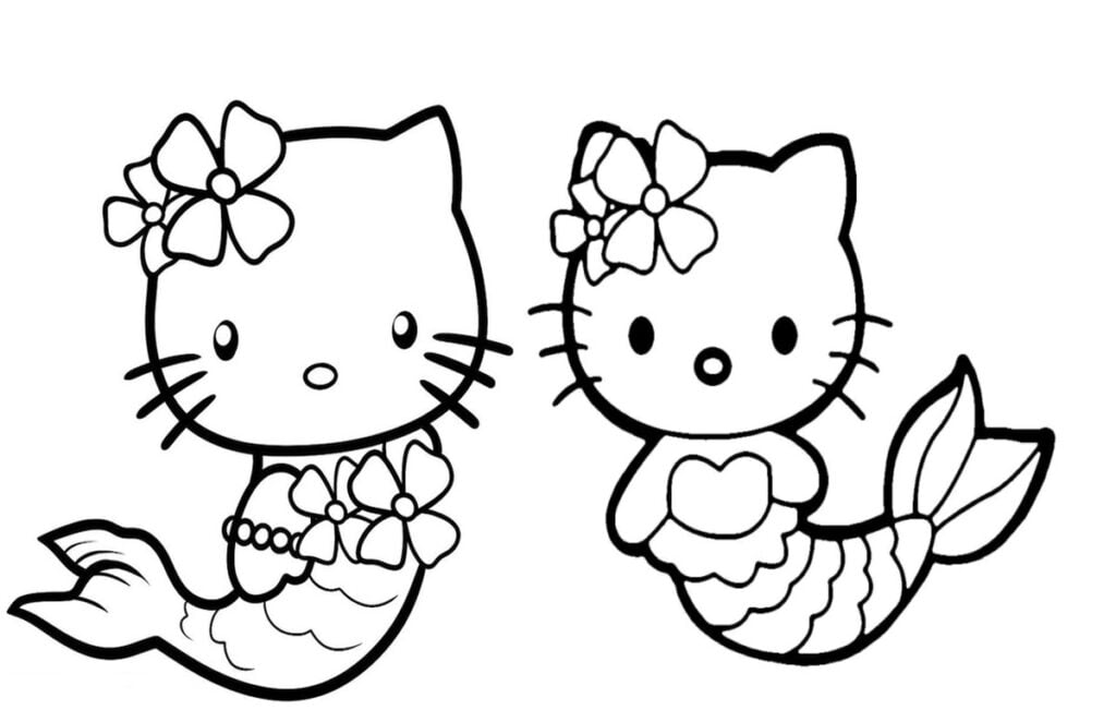Hello Kitty do kolorowania syren