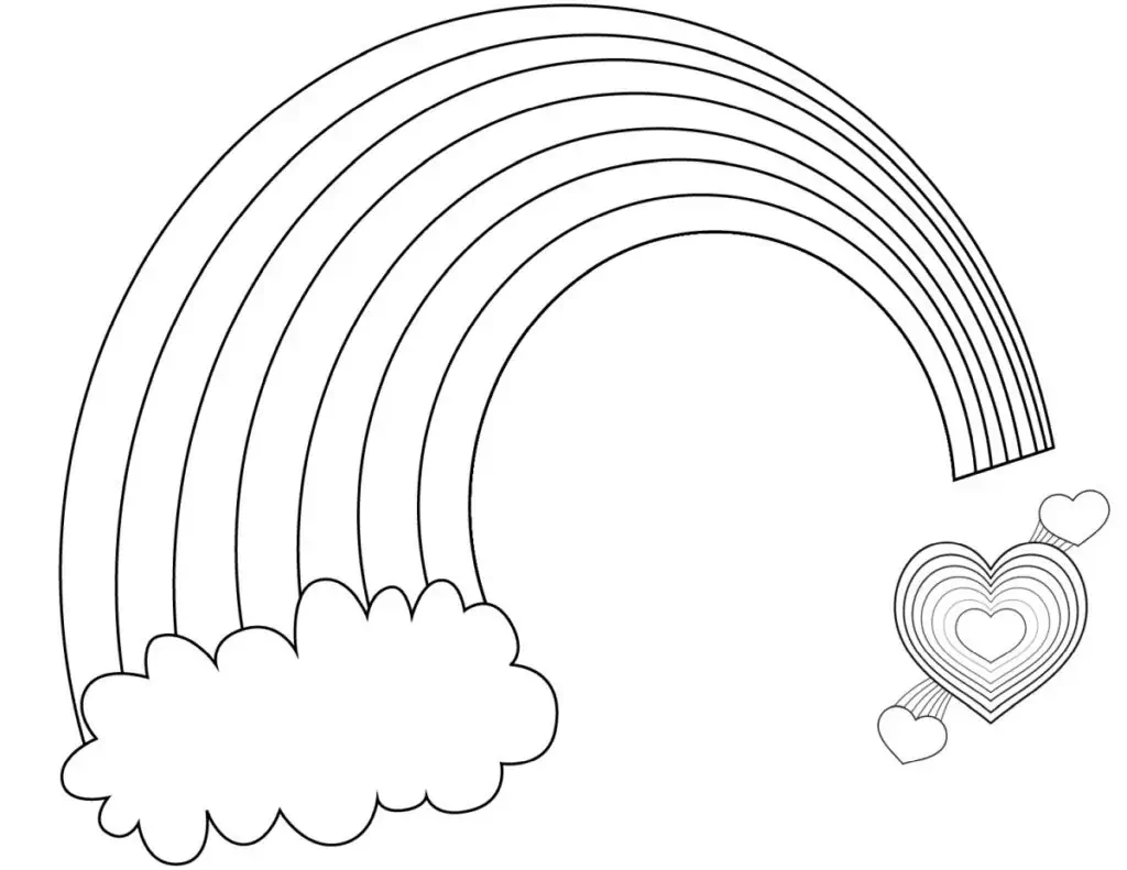 Regenbogen der Liebe ist zum Ausmalen
