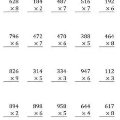 multiplicacion matematica para quinto grado