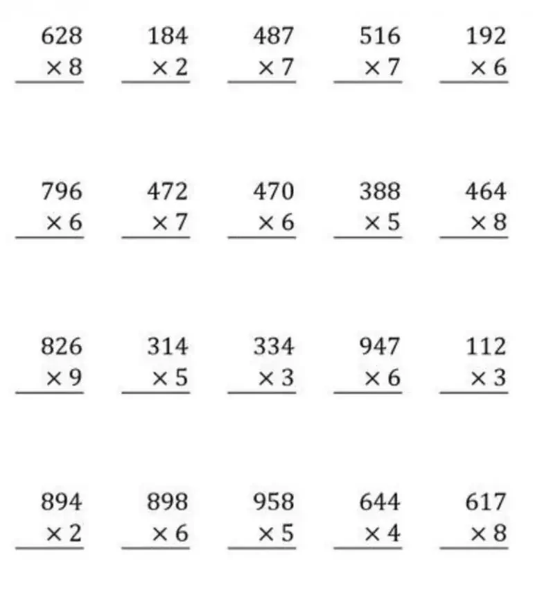 beşinci sınıflar için matematik çarpma