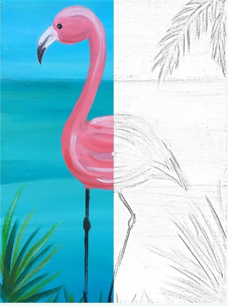 Warnai separuh flamingo