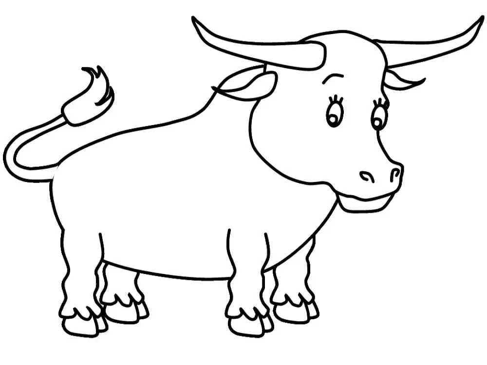 Dibujo de toro para colorear.