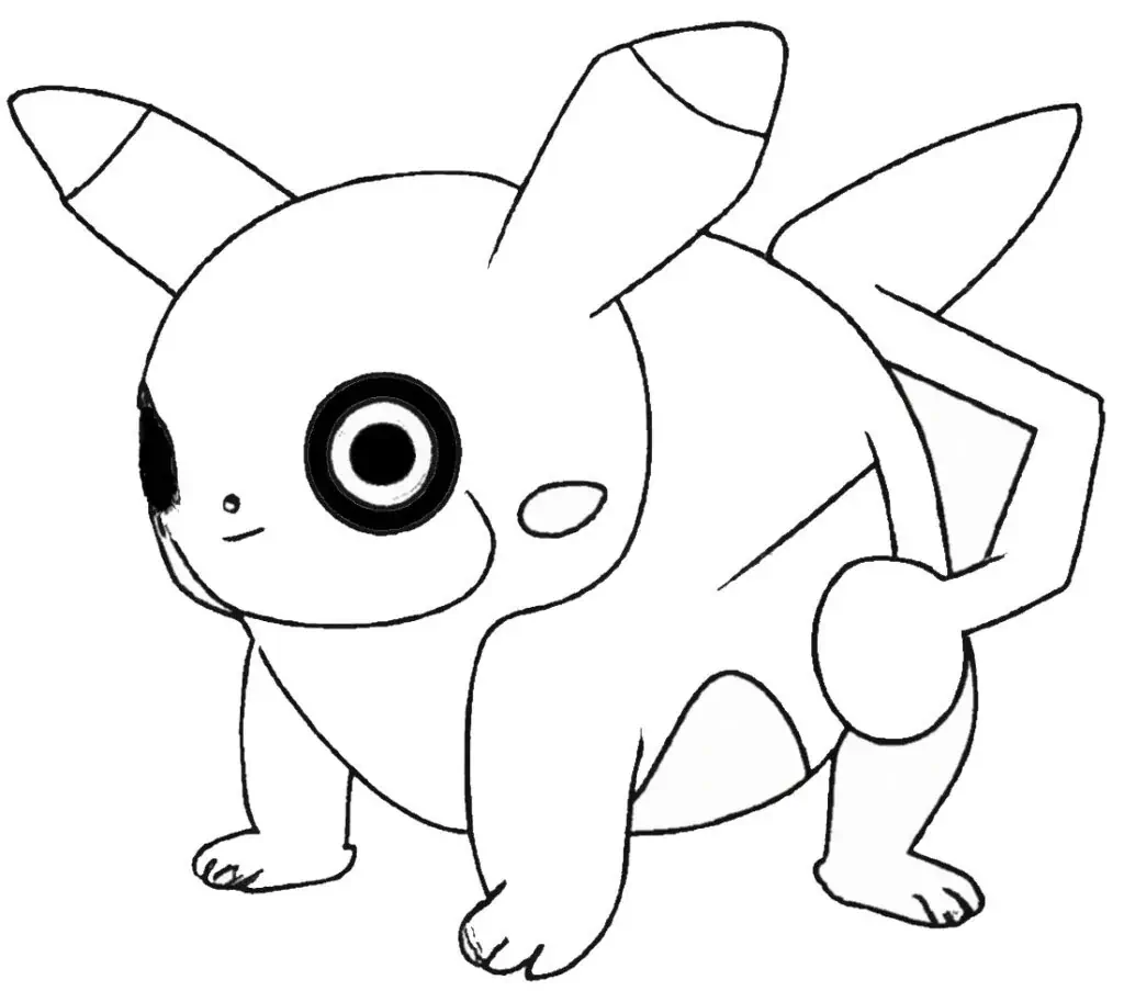 Pokémon Pikachu desconocido para colorear.