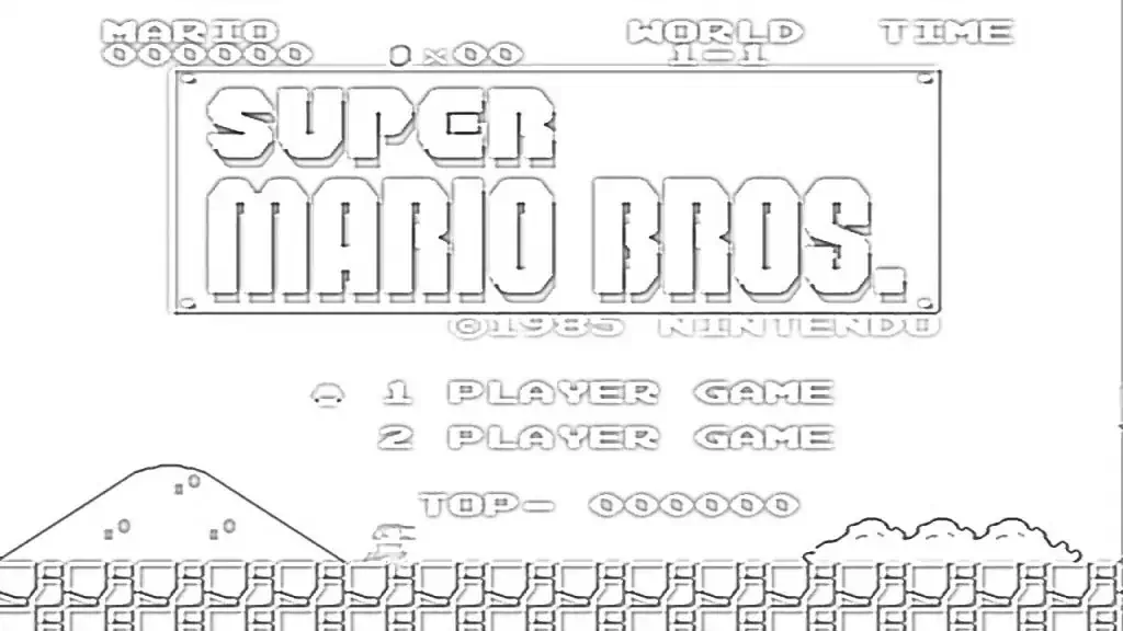 Super Mario bros spalvinimas