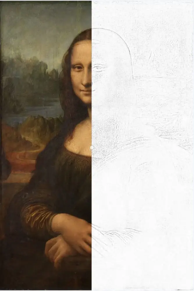 Gambar Mona Lisa untuk mewarnai