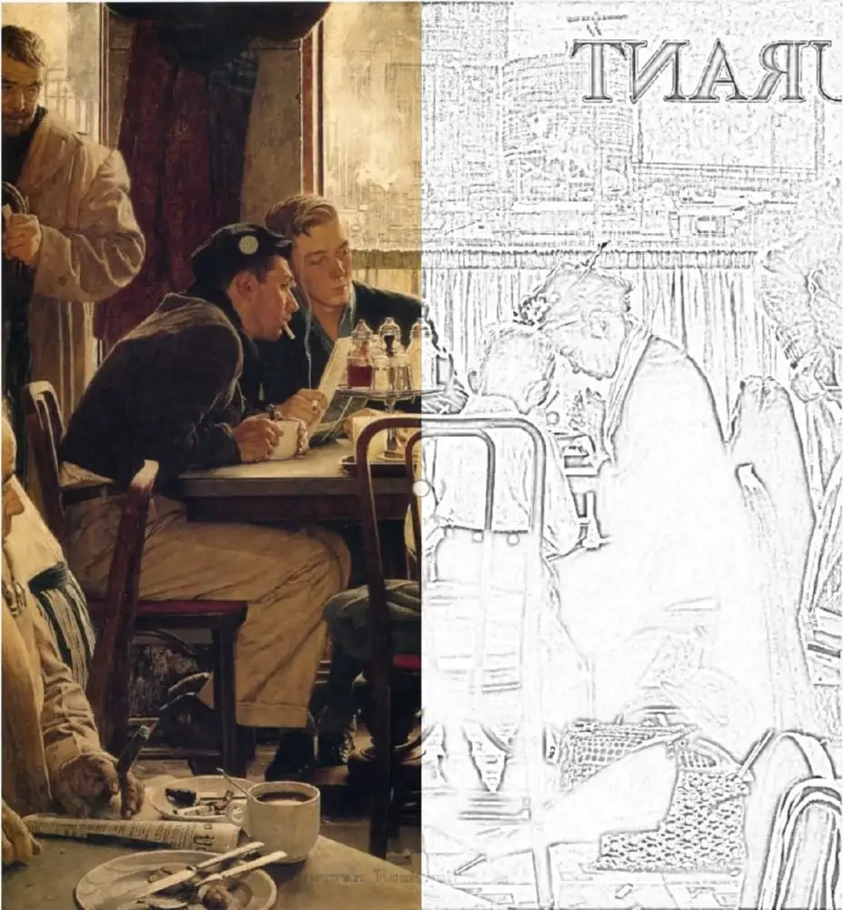 Gambar Norman Rockwell Pepatah rahmat untuk mewarnai