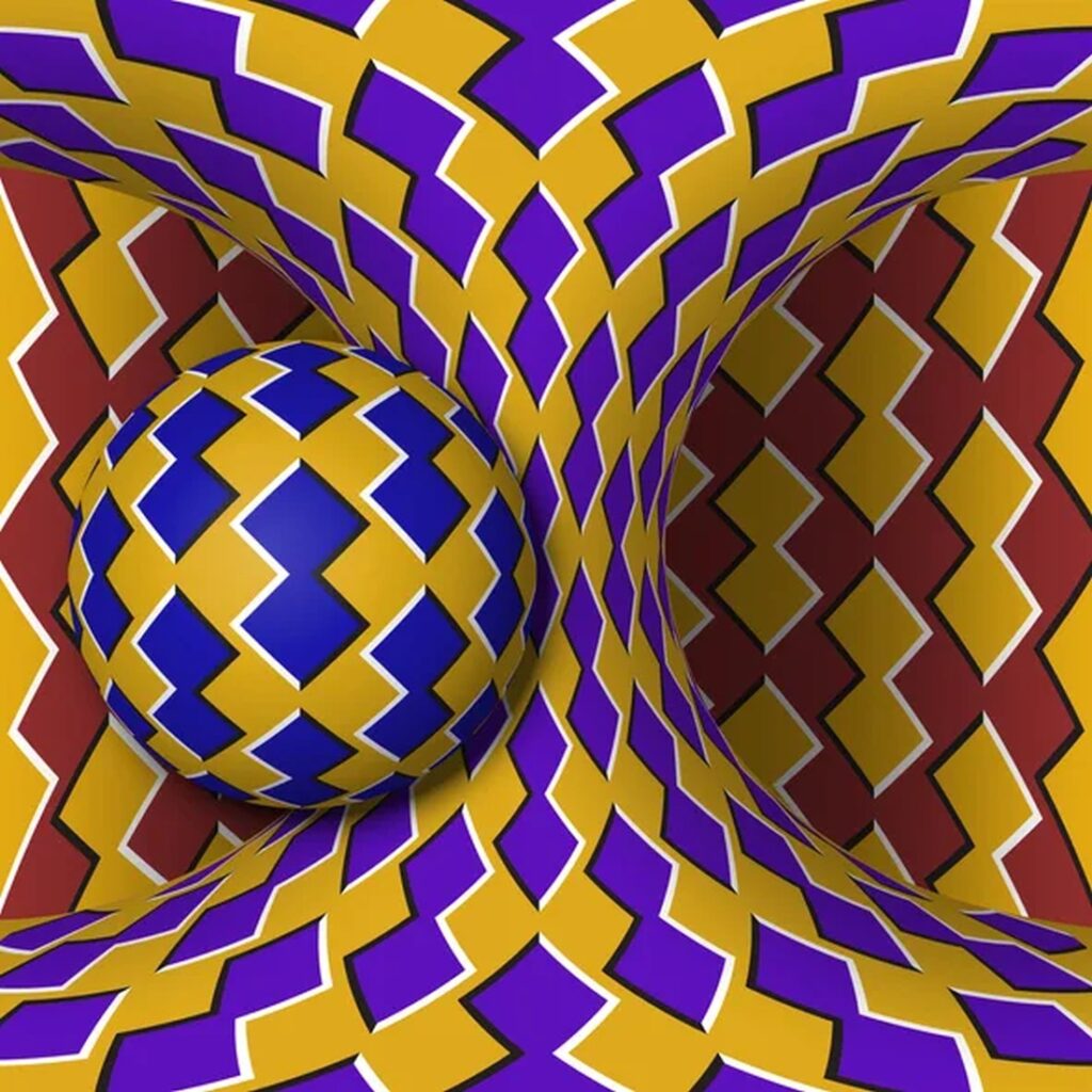 palla rotante illusione ottica.
