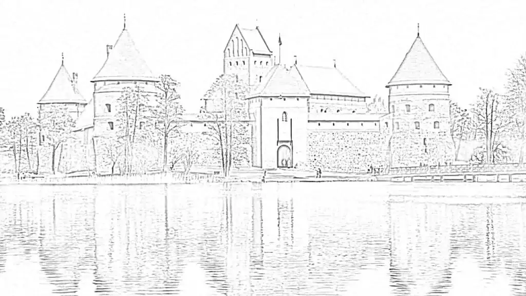 Castelul Trakai de colorat