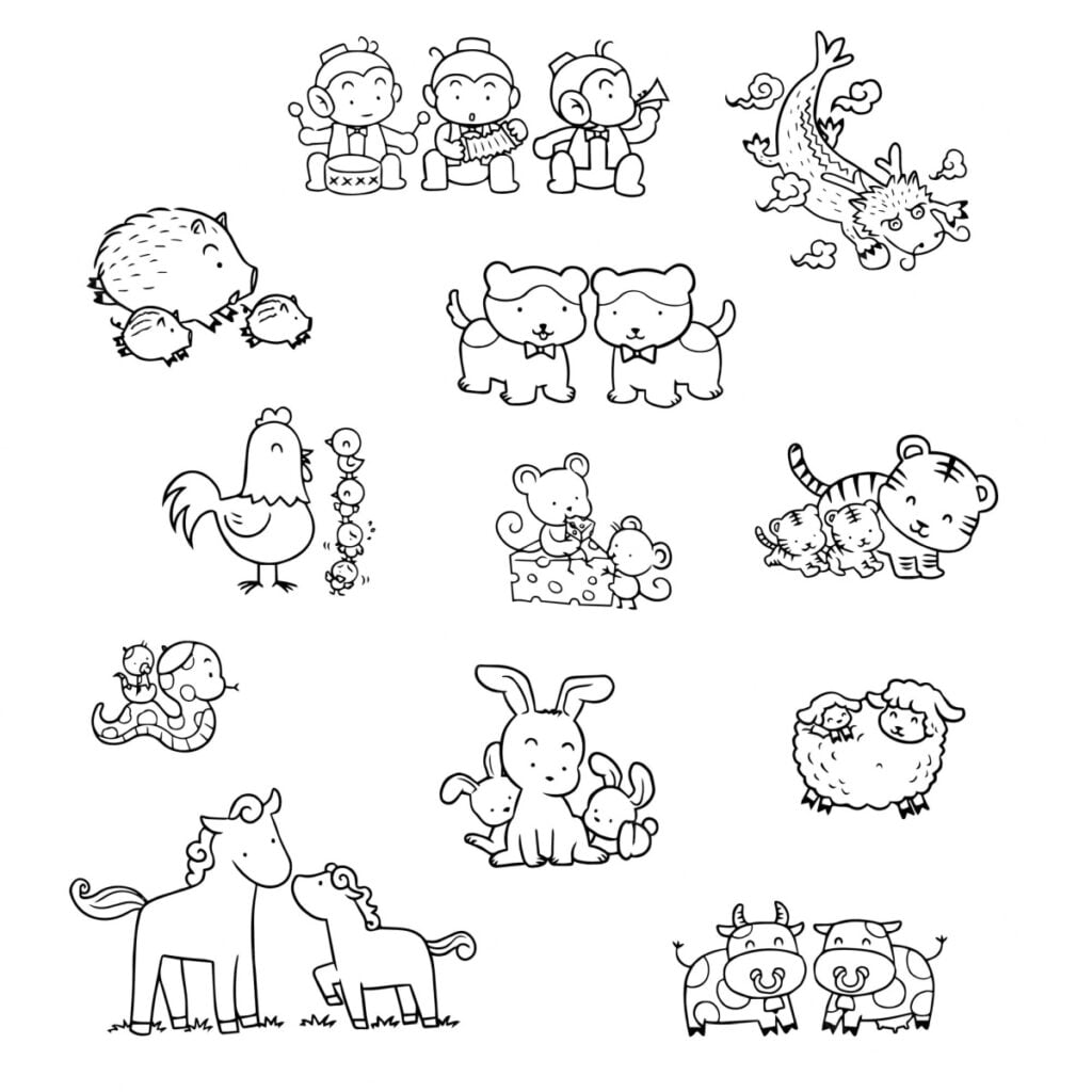 Zodiac symboler djur för barn