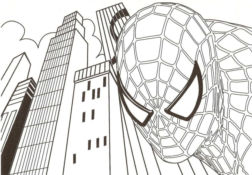 Розмальовка Людина-павук у місті