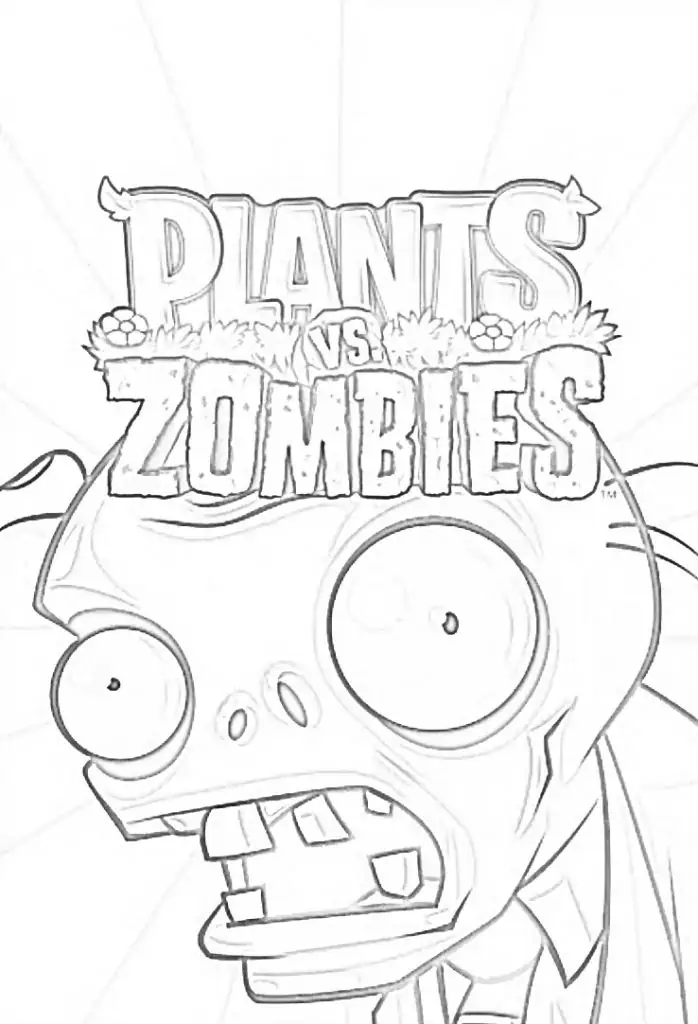 Zombies vs Plants - Zombiai prieš augalus žaidimo spalvinimas.