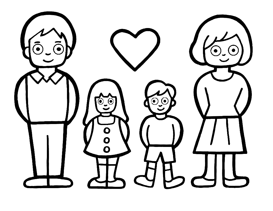 family coloring page printable