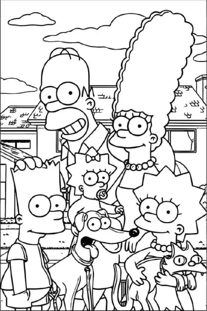 simpsons ailesi boyama simpsons