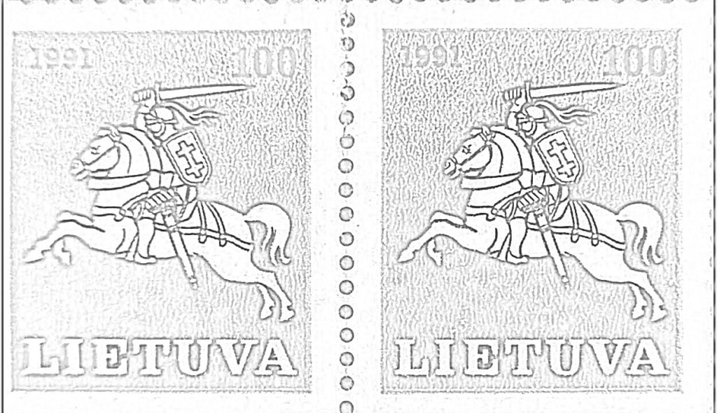 1991 litevská poštovní známka sto drápů