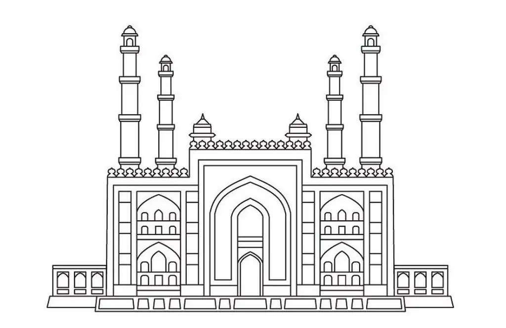 صفحة تلوين المعبد العربي