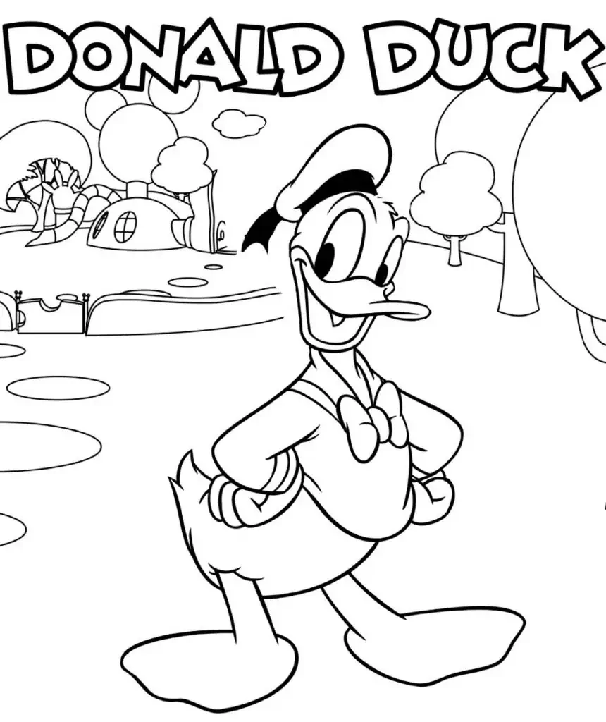 Omaľovánky kačice Donald