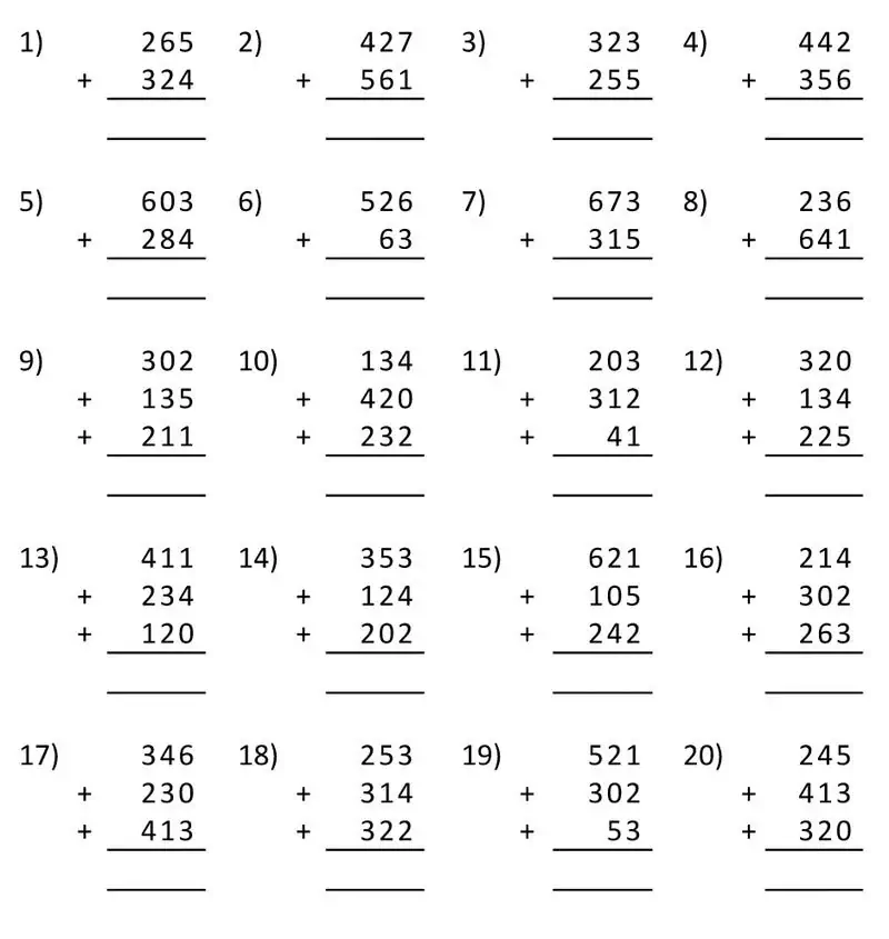 Tareas de composición matemática.