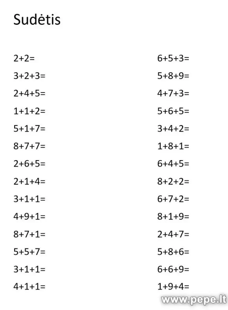 Sarcini de compunere la matematică pentru clasele 1-2. la imprimare.