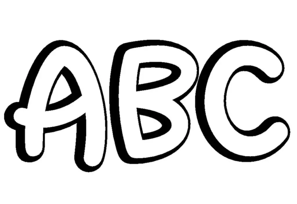 子供たちが色付けするためのABC文字