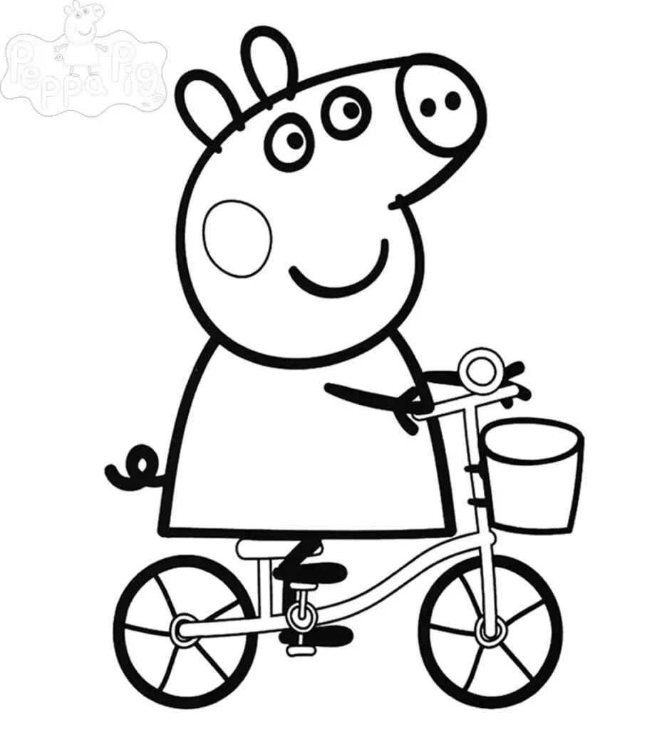 Peppa på cykeln målarbilder