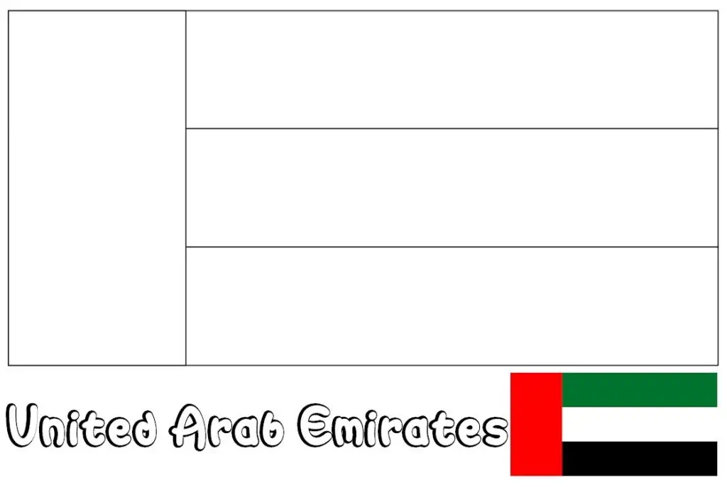 Flamuri i Emirateve të Bashkuara Arabe për ngjyrosje, Emiratet e Bashkuara Arabe