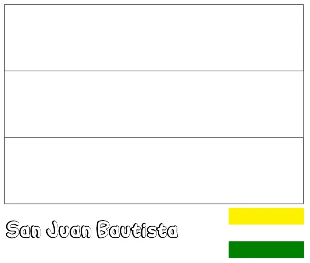 Flamuri San Juan Bautista për ngjyrosje 