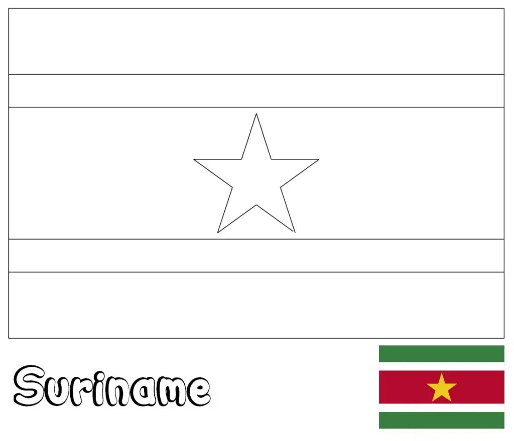 Flamuri i Surinami për ngjyrosje, Surinami